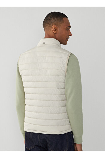 Hackett Bej Erkek Dik Yaka Slim Fit Puffer Yelek HM403089