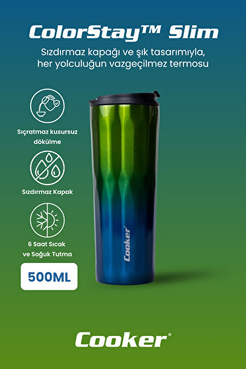 Cooker 0.50 Lt Colorstay ™   Slim Stainless Steel Thermos Camping Office Picnic Thermos