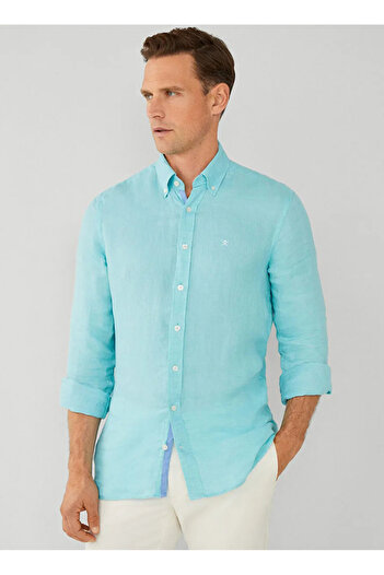 Hackett Slim Fit Gömlek Yaka Yeşil Erkek Gömlek HM309839