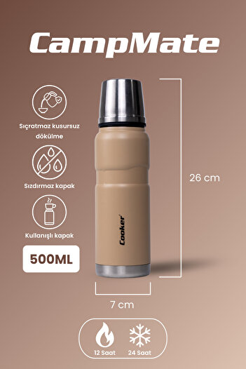 Cooker 500 ml Double Layer Leak Proof Stainless Steel Thermos – 12 Hours Warm, 24 Hours Cold Protection
