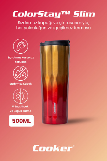 Cooker 0.50 Lt Colorstay ™   Slim Stainless Steel Thermos Camping Office Picnic Thermos