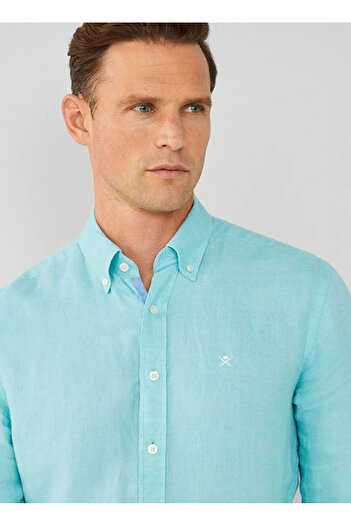 Hackett Slim Fit Gömlek Yaka Yeşil Erkek Gömlek HM309839