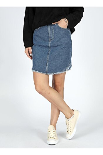 Lee Cooper Normal Bel Blue Women's Straight Standard Skirt 251 Lcf 126003 Maria Denim