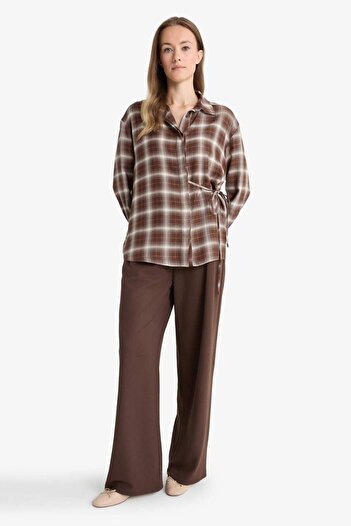DeFacto Straight Wide Straight-Leg Crepe Pants G1120Ax25Au