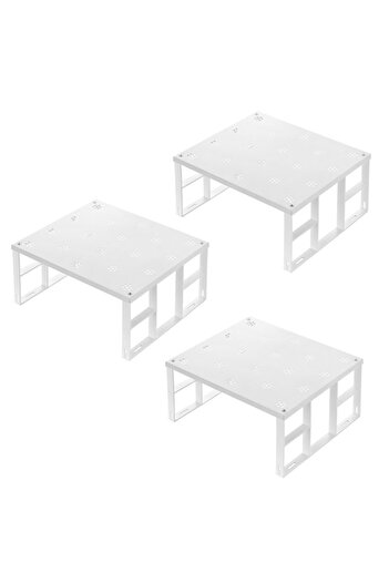 ORGANİZERS Set de 3 piese rafturi metalice - organizator pentru dulap, farfurii și pahare