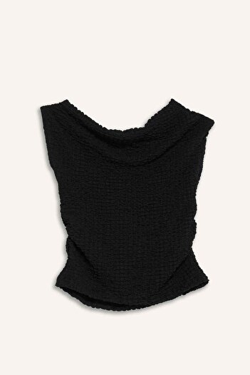 DeFacto Slim Fit Tight Fitting One Shoulder Wrap Blouse G2703Ax25Au