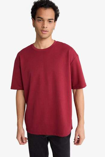 DeFacto Oversize Wide Fit Crew Neck Short Sleeve T-Shirt G1702Ax25Au