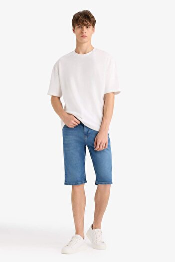 DeFacto Regular Fit Jean Bermuda Shorts F9890Ax25Sm