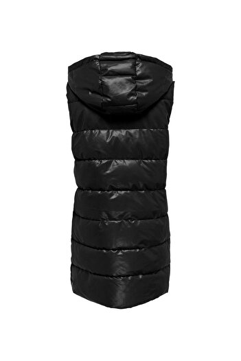 ONLY Black Women's Vest Onlnewanja Faux Leather Waistcoat C