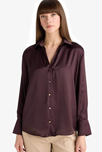 DeFacto Regular Fit Satin Long Sleeve Shirt G1920Ax25Au