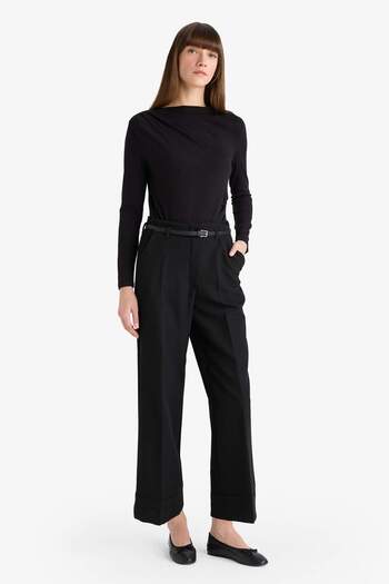 DeFacto Slim Fit Slim Fit Boat Neck Long Sleeve Blouse D5300Ax25Au