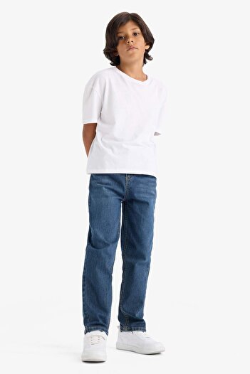DeFacto Straight Fit Straight Leg Blue Boy's Jean Pants F0455A8/Nm35
