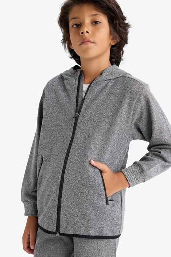 DeFacto Boy's Hooded Zippered Sweatshirt F0136A825Wn