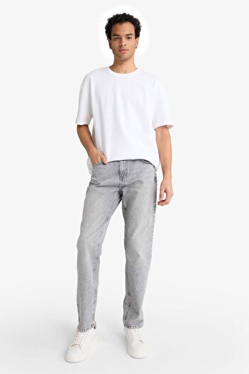 DeFacto Straight Fit Straight Leg Jean Washed Trousers E9102Ax25Au