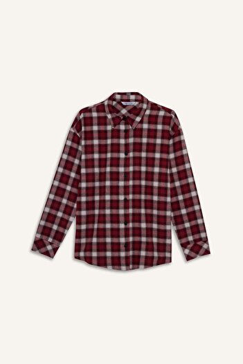 DeFacto Oversize Wide Fit Checkered Long Sleeve Shirt F9470Ax25Au