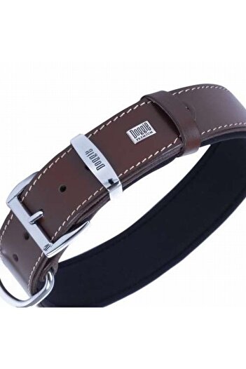 Doggie Comfort Leather Dog Collar Brown 4x47 55 Cm