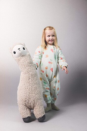 DeFacto Baby Girl 2.5 Tog Fiber Printed Combed Cotton Zippered Long Sleeve Romper F3566A525Wn