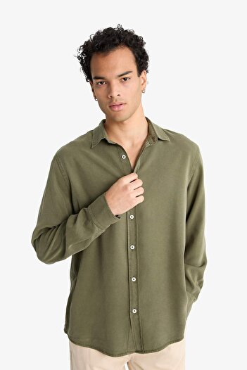 DeFacto Regular Fit Twill Uzun Kollu Gömlek G0406AX25AU