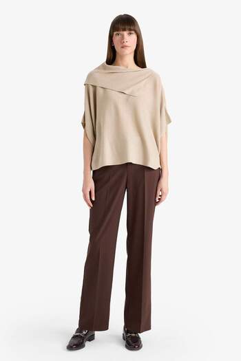 DeFacto Oversize Wide Fit Boat Neck Knitwear Sweater G3234Ax25Wn
