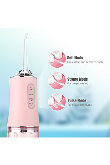 COOYA Cordless Water Flosser Teeth Cleaner, Rechargeable Portable,for Cleanning Plaque Deposits,Pink
