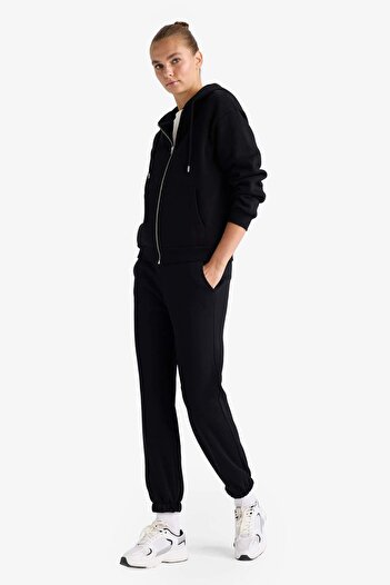 DeFacto Basic Plain Pocketed Waist Lace-Up Thick Jogger Sweatpants F9622Ax25Au