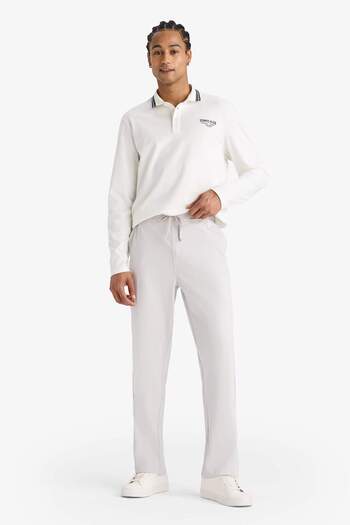 DeFacto Defactofit Standard Fit Polo Neck Printed Sportsman Long Sleeve T-Shirt F0379Ax25Au