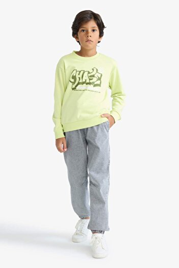 DeFacto Boy's Crew Neck Printed Sweatshirt F2840A825Au