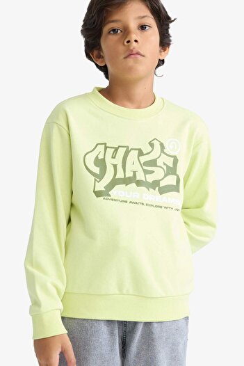 DeFacto Boy's Crew Neck Printed Sweatshirt F2840A825Au
