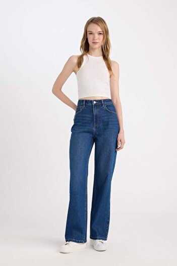 DeFacto 90's Wide Leg High Waist Long Jean Pants D6609Ax25Sp