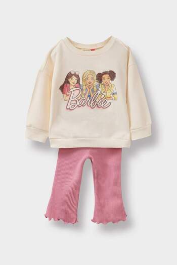 DeFacto Baby Girl Barbie 2-Piece Set Sweatshirt Leggings F0528A525Wn