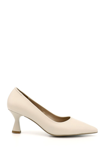 GÖNDERİ(R) Women's Cream Pointed Toe Goblet Heel Stiletto