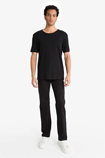 DeFacto Slim Fit Slim Fit Crew Neck Ribbed Short Sleeve T-Shirt F9535Ax25Hs