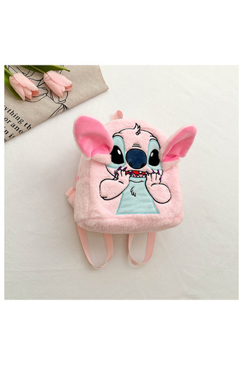 Miniso 24x22x10cm Stitch Pink Stitch Backpack Japanese Blue Funny Cartoon Large-Capacity Student Backpack