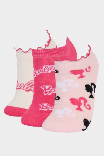 DeFacto Girl's Barbie 3-Pack Cotton Booties Socks F4198A8Ns