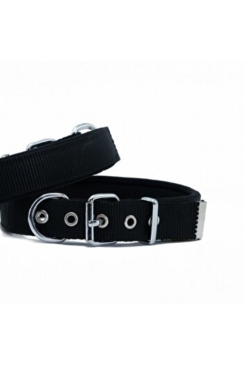 Doggie Comfort Woven Dog Collar Black 5X60 70 cm