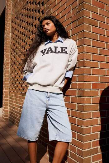 DeFacto Coool Yale University Oversize Wide Fit Crew Neck Sweatshirt F9527Ax25Au