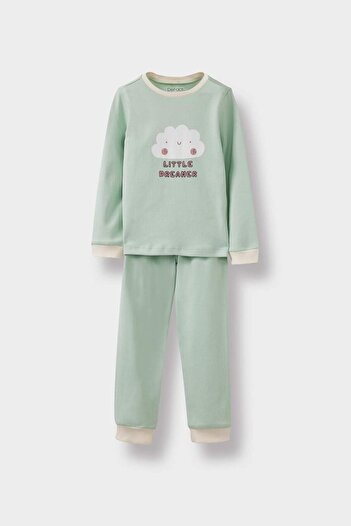 DeFacto Baby Girl 4-Piece Pajama Set Printed Long Sleeve Top Long Bottom F0633A525Au