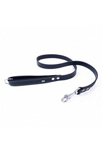 Doggie Konfor Classic Leather Dog Walking Collar Black 3X100 cm