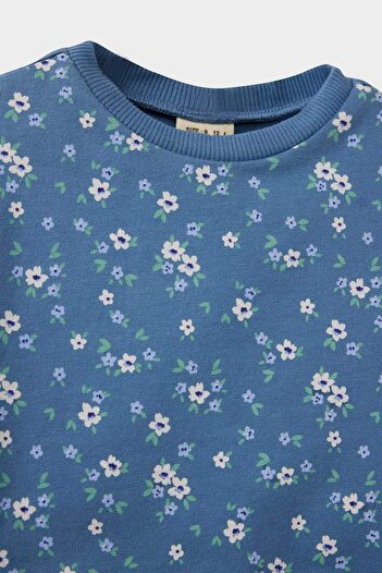 DeFacto Kız Bebek 2'li Takım Çiçek Desenli Sweatshirt Tayt F0532A525WN