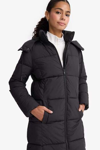 DeFacto Waterproof Regular Fit Hooded Zipper Long Coat E8703Ax25Wn