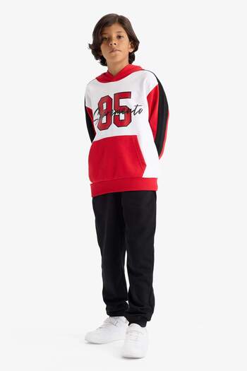 DeFacto Boy's 2-Piece Set Hooded Printed Sweatshirt Sweatpants F2505A825Au