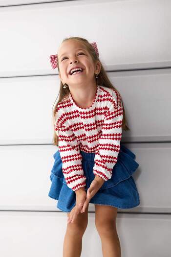 DeFacto Baby Girl Crew Neck Striped Sweatshirt G1384A525Au