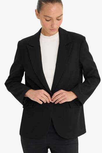 DeFacto Regular Fit Buttoned Blazer Jacket F9465Ax25Au