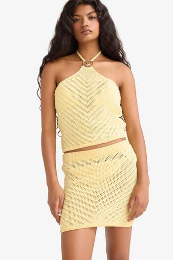 DeFacto Slim Fit Crochet Tank Top with Halter Neck and Buckle Detail G1193Ax25Hs