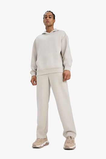 DeFacto Boxy Fit Hooded Jacquard Sweatshirt with Kangaroo Pocket E9308Ax25Au