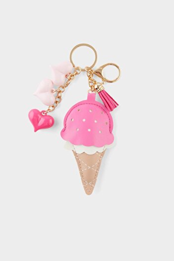 DeFacto Women's Ice Cream Gold Charm Keychain F6957Axns