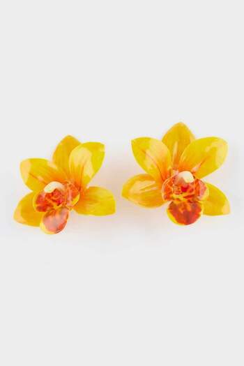 DeFacto Women's Yellow Flower Earrings F9971Axns