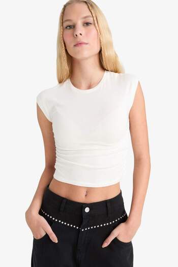 DeFacto Coool Fitted Modal Short Sleeve T-Shirt F5187Ax25Au