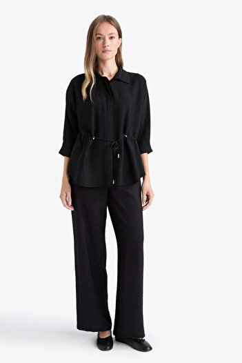 DeFacto Straight Wide Pocket Detailed Wide Leg Trousers F3420Ax25Au