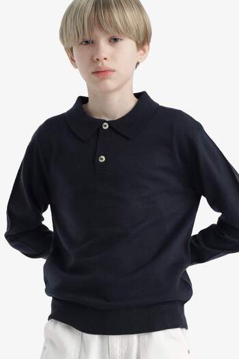 DeFacto Boy's School Polo Collar Sweater F3739A825Au